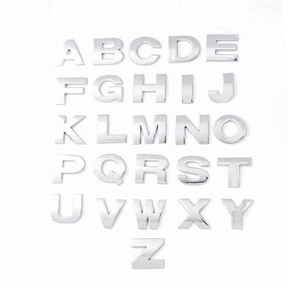 A-Z Alphabet Letters Car Sticker Self Adhesive Auto Badge Emblem 3D Chrome Good - R V528-LETTER-NUMBER-R98121