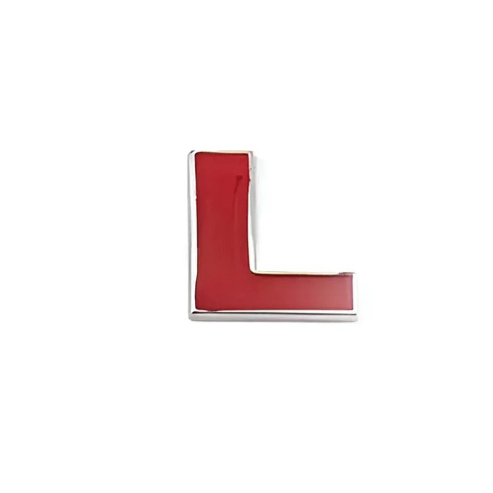 A-Z Alphabet Letters Car Sticker Self Adhesive Auto Badge Emblem 3D Chrome Good - Red L V528-LETTER-NUMBER-REDL10395
