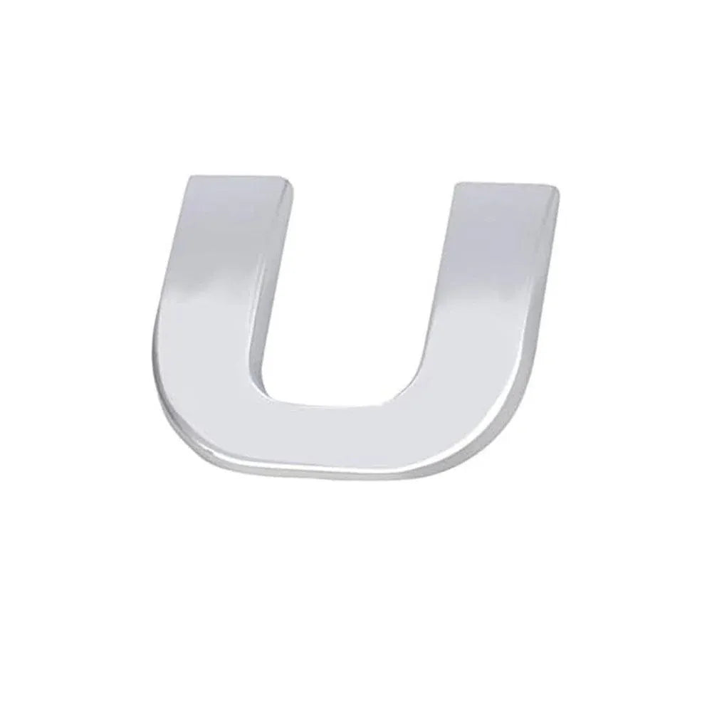 A-Z Alphabet Letters Car Sticker Self Adhesive Auto Badge Emblem 3D Chrome Good - U V528-LETTER-NUMBER-U72130
