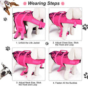 Pet Life Jacket Dog Swim Vest Outdoor Water Gear for Summer Swimming Activities - Grey M V528-LIFE-JACKET-GREY-M-740950
