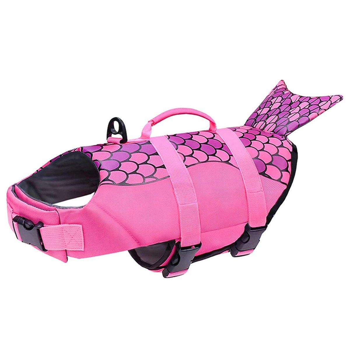 Pet Life Jacket Dog Swim Vest Outdoor Water Gear for Summer Swimming Activities - Grey M V528-LIFE-JACKET-GREY-M-740950
