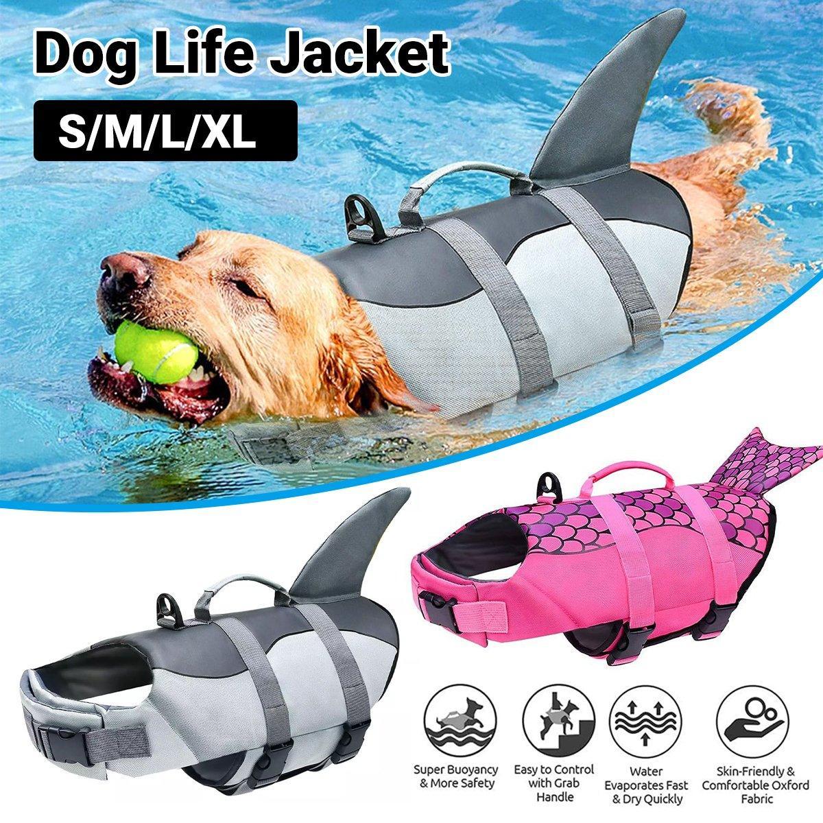 Pet Life Jacket Dog Swim Vest Outdoor Water Gear for Summer Swimming Activities - Pink S V528-LIFE-JACKET-PINK-S-324596