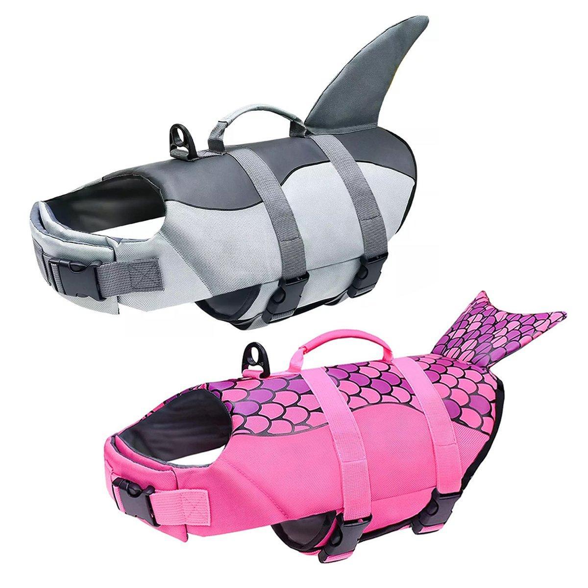 Pet Life Jacket Dog Swim Vest Outdoor Water Gear for Summer Swimming Activities - Pink S V528-LIFE-JACKET-PINK-S-324596