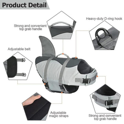 Pet Life Jacket Dog Swim Vest Outdoor Water Gear for Summer Swimming Activities - Pink S V528-LIFE-JACKET-PINK-S-324596