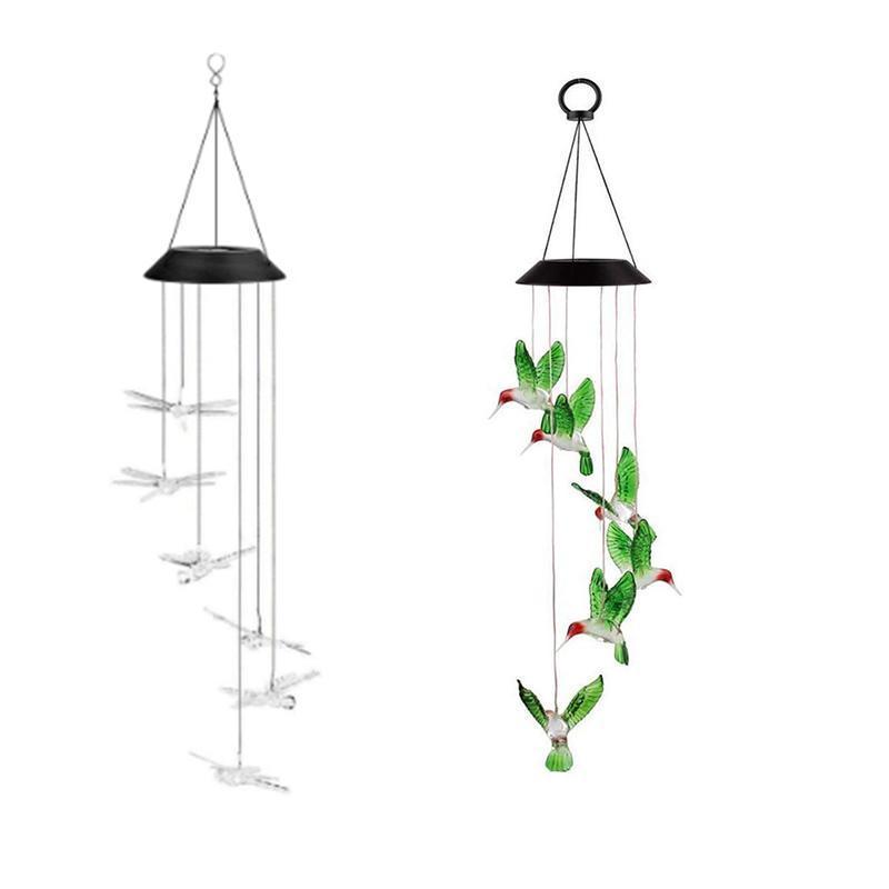 Wind Chimes Solar Powered Led Lights Changing Hanging Garden Yard Outdoor Decor - Dragonfly V528-LIGHTS-DRAGONFLY-639976