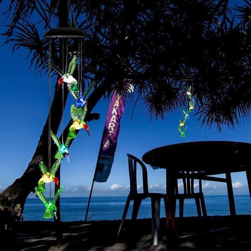 Wind Chimes Solar Powered Led Lights Changing Hanging Garden Yard Outdoor Decor - Dragonfly V528-LIGHTS-DRAGONFLY-639976