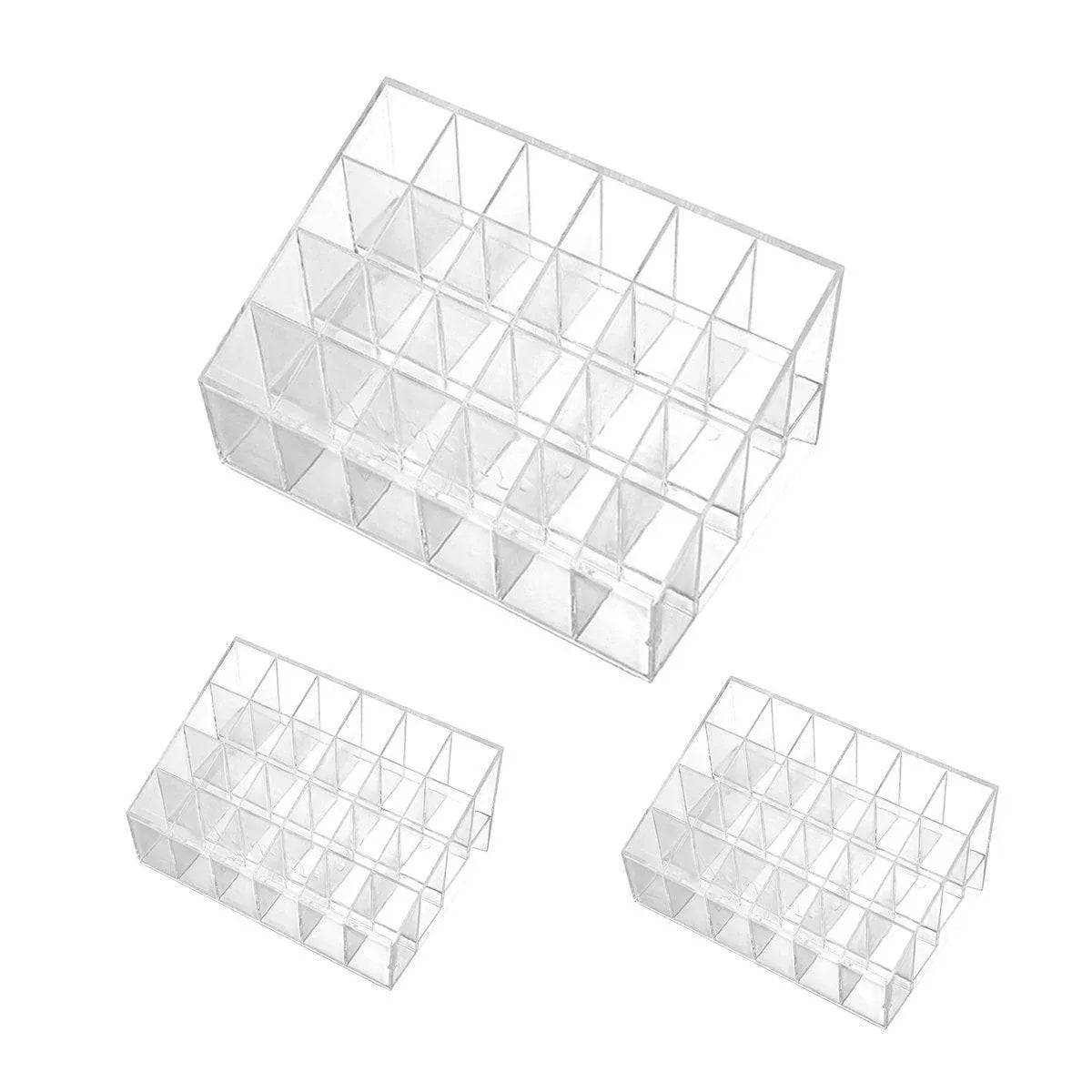 3pcs Transparent Lipstick Organizer Cosmetic Holder Storage Box for Makeup V528-LIPSTICK-STORAGE-24-3PCS-899035