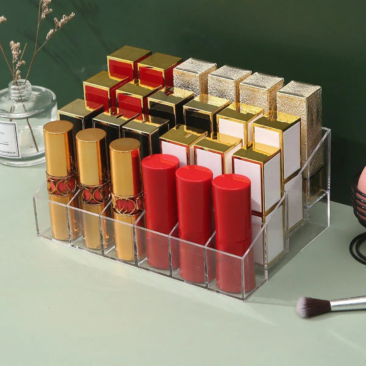 3pcs Transparent Lipstick Organizer Cosmetic Holder Storage Box for Makeup V528-LIPSTICK-STORAGE-24-3PCS-899035