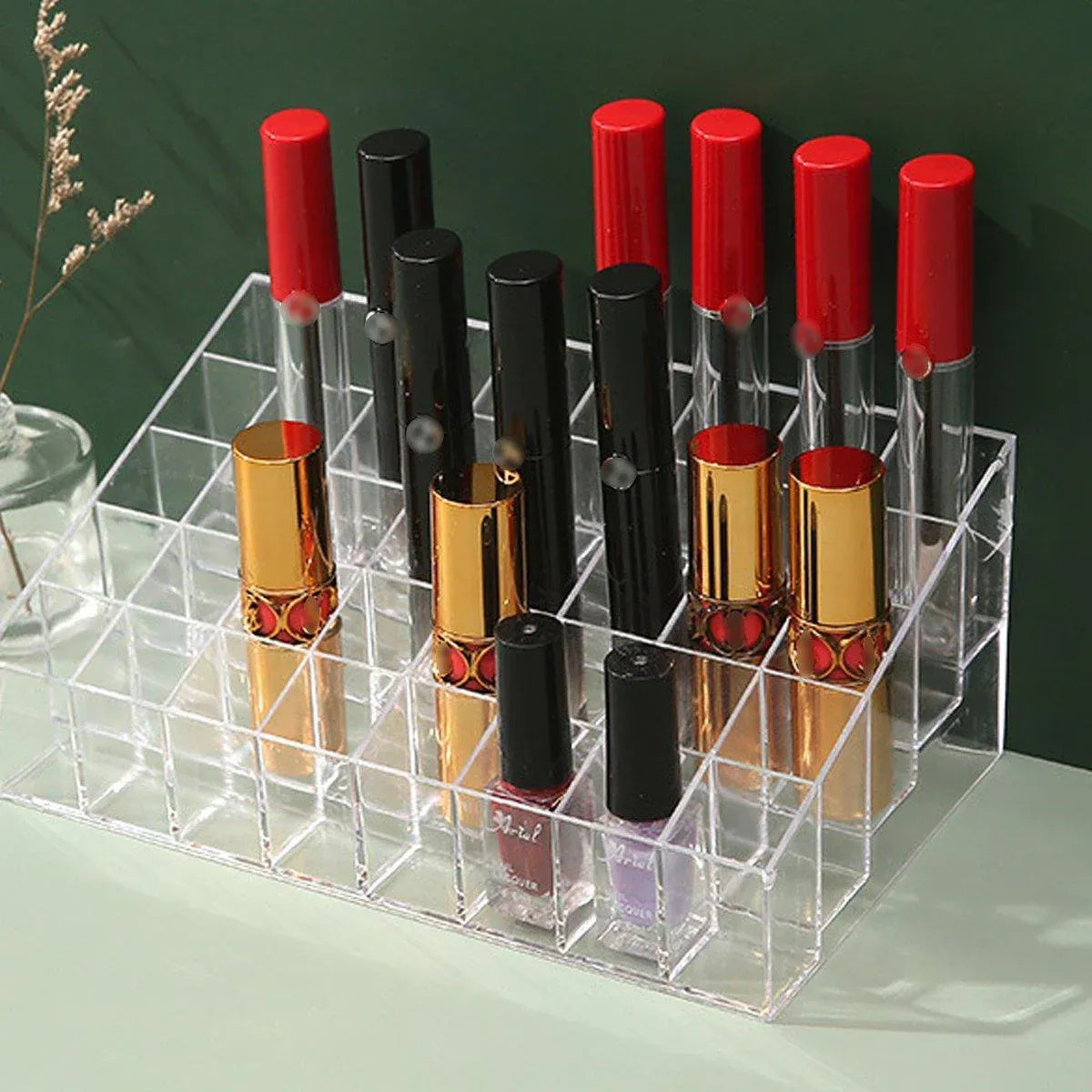 3pcs Transparent Lipstick Organizer Cosmetic Holder Storage Box for Makeup V528-LIPSTICK-STORAGE-24-3PCS-899035