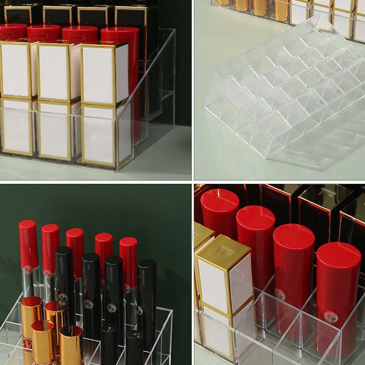 3pcs Transparent Lipstick Organizer Cosmetic Holder Storage Box for Makeup V528-LIPSTICK-STORAGE-24-3PCS-899035
