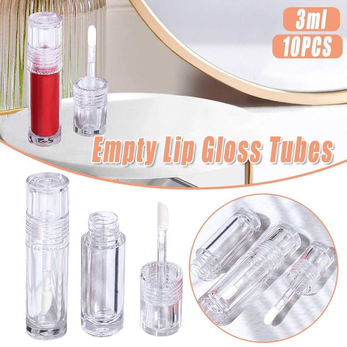 10pcs 3ml Transparent Lip Gloss Tubes Small Capacity Lip Glaze Containers V528-LIPSTICK-TUBE-10PCS-612523