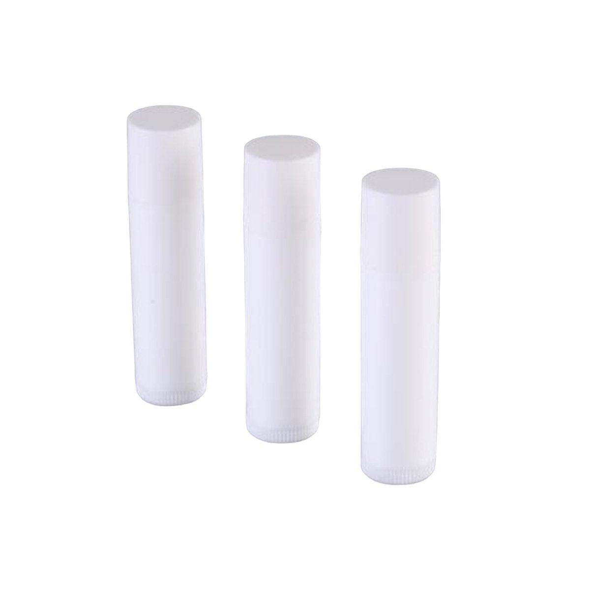 50pcs Lip Glaze Tubes Round Refillable PP Material Lip Balm Containers Red Tube - White V528-LIPSTICK-TUBE-50PCS-WHITE-811203