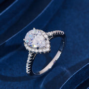 Sparkling Pear Shaped Zircon Cluster Ring Pear Shape Engagement Women Gift - 10