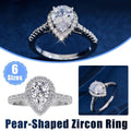 Sparkling Pear Shaped Zircon Cluster Ring Pear Shape Engagement Women Gift - 5