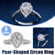 Sparkling Pear Shaped Zircon Cluster Ring Pear Shape Engagement Women Gift - 5