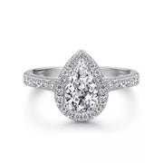 Sparkling Pear Shaped Zircon Cluster Ring Pear Shape Engagement Women Gift - 5