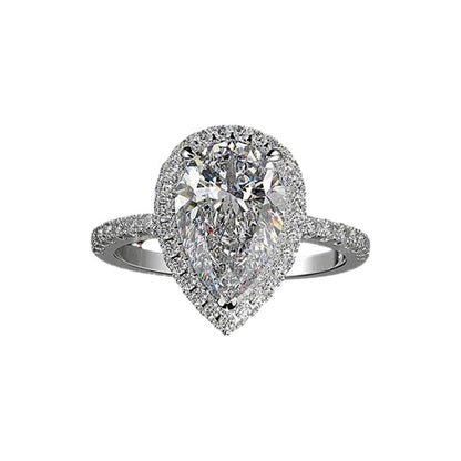 Sparkling Pear Shaped Zircon Cluster Ring Pear Shape Engagement Women Gift - 6 V528-LK56-6-272893
