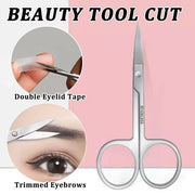 Eyebrow Trimming Scissors Eyelash Nose Hair Cutter Manicure Tweezers V528-LML-A0402-343687