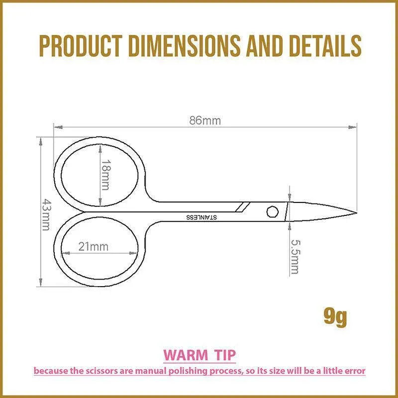 Eyebrow Trimming Scissors Eyelash Nose Hair Cutter Manicure Tweezers V528-LML-A0402-343687