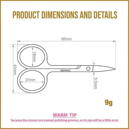 Eyebrow Trimming Scissors Eyelash Nose Hair Cutter Manicure Tweezers V528-LML-A0402-343687