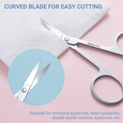 Eyebrow Trimming Scissors Eyelash Nose Hair Cutter Manicure Tweezers V528-LML-A0402-343687