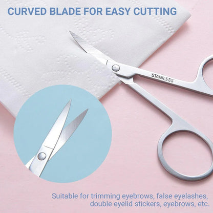 Eyebrow Trimming Scissors Eyelash Nose Hair Cutter Manicure Tweezers V528-LML-A0402-343687