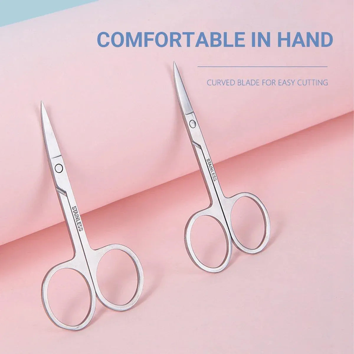 Eyebrow Trimming Scissors Eyelash Nose Hair Cutter Manicure Tweezers V528-LML-A0402-343687