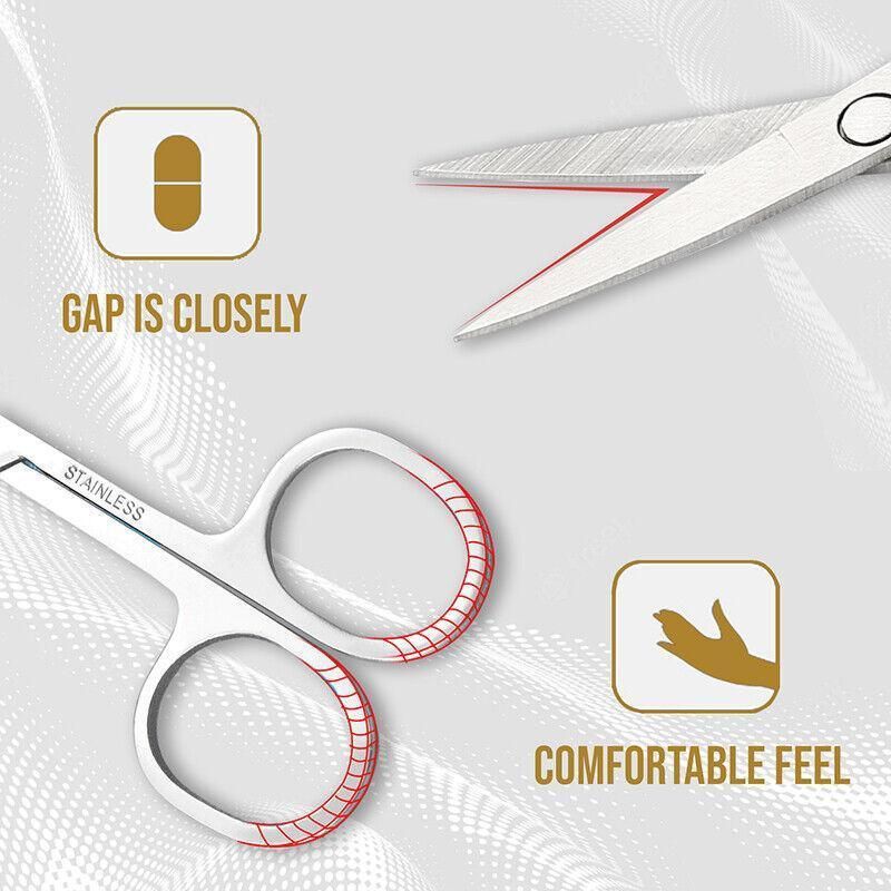 Eyebrow Trimming Scissors Eyelash Nose Hair Cutter Manicure Tweezers V528-LML-A0402-343687