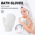 Bath Gloves Exfoliating Scrubbing Mitt Shower Cleaning Body Wash Supplies V528-LML-C167-WHITE-463676