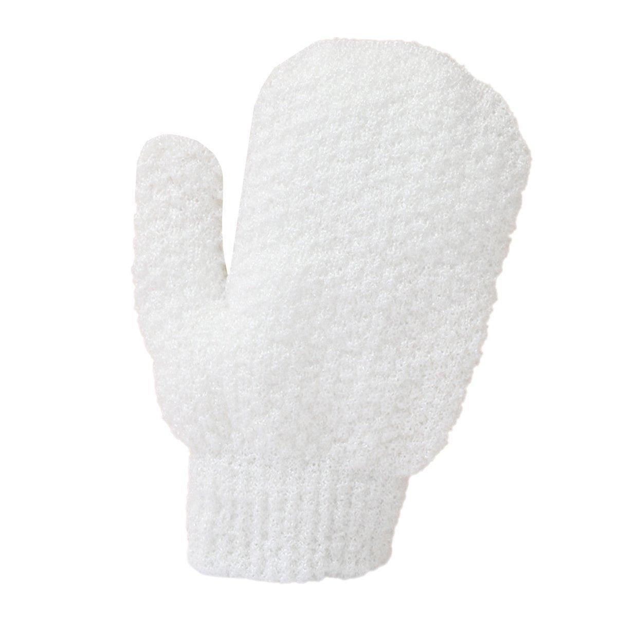 Bath Gloves Exfoliating Scrubbing Mitt Shower Cleaning Body Wash Supplies V528-LML-C167-WHITE-463676