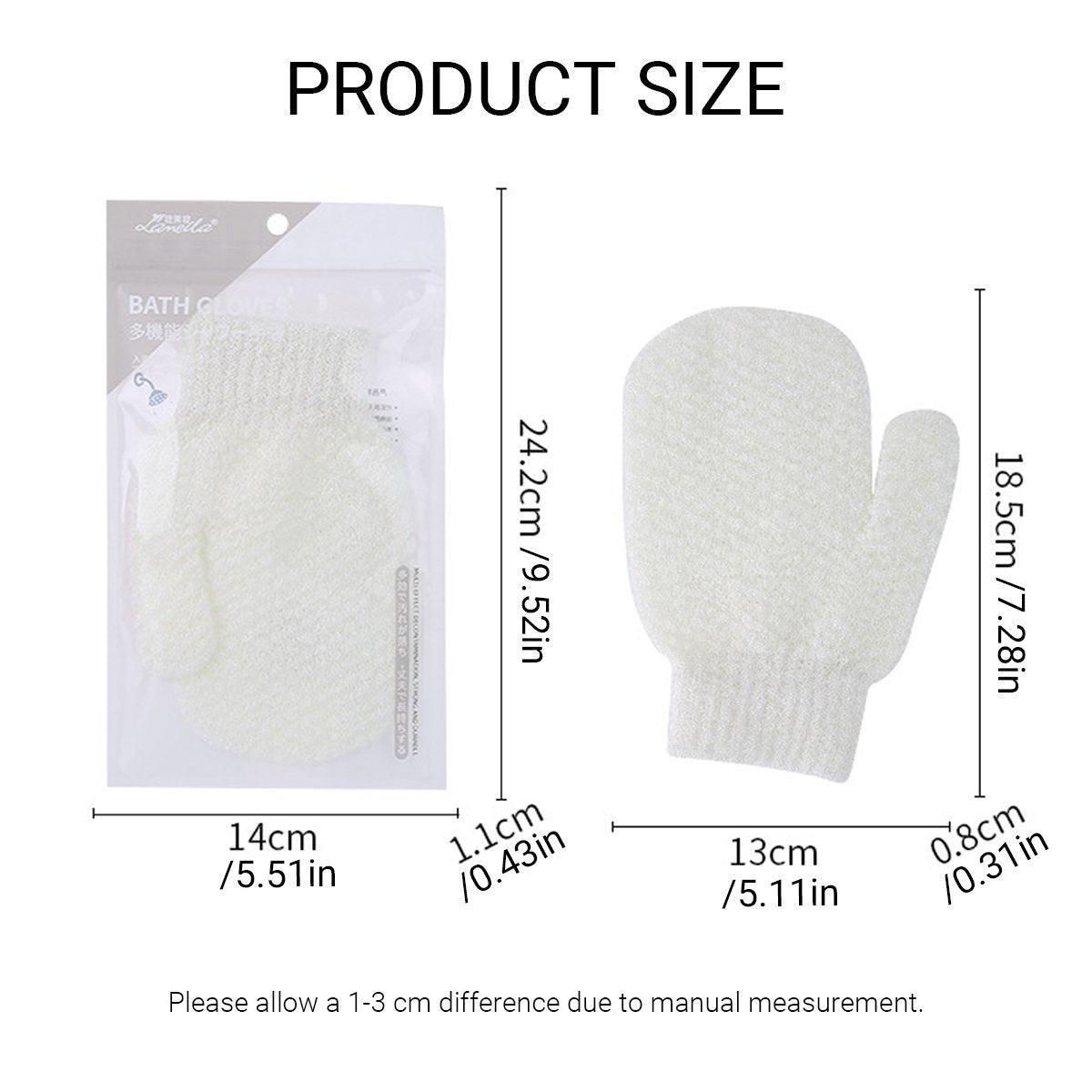 Bath Gloves Exfoliating Scrubbing Mitt Shower Cleaning Body Wash Supplies V528-LML-C167-WHITE-463676