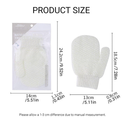 Bath Gloves Exfoliating Scrubbing Mitt Shower Cleaning Body Wash Supplies V528-LML-C167-WHITE-463676