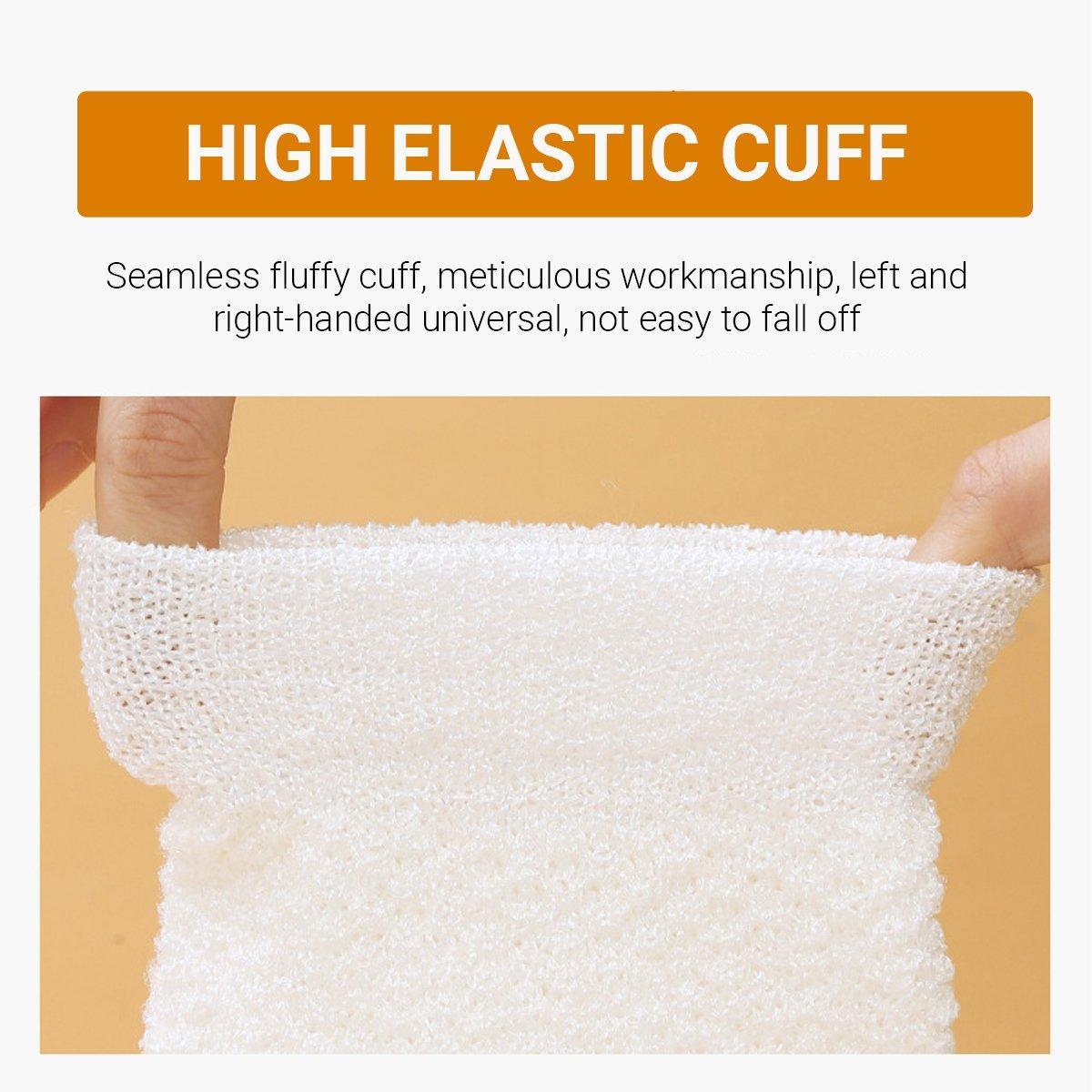 Bath Gloves Exfoliating Scrubbing Mitt Shower Cleaning Body Wash Supplies V528-LML-C167-WHITE-463676