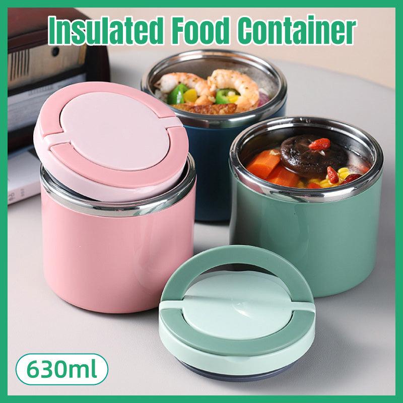 Stainless Steel Insulated Lunch Box Bento Box Thermal Food Container Breakfast - Green V528-LNSULATED-630ML-GREEN-798518