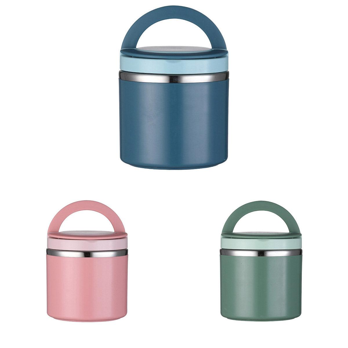 Stainless Steel Insulated Lunch Box Bento Box Thermal Food Container Breakfast - Green V528-LNSULATED-630ML-GREEN-798518
