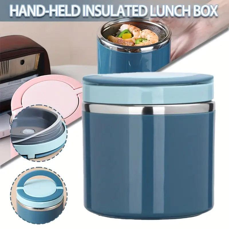 Stainless Steel Insulated Lunch Box Bento Box Thermal Food Container Breakfast - Green V528-LNSULATED-630ML-GREEN-798518