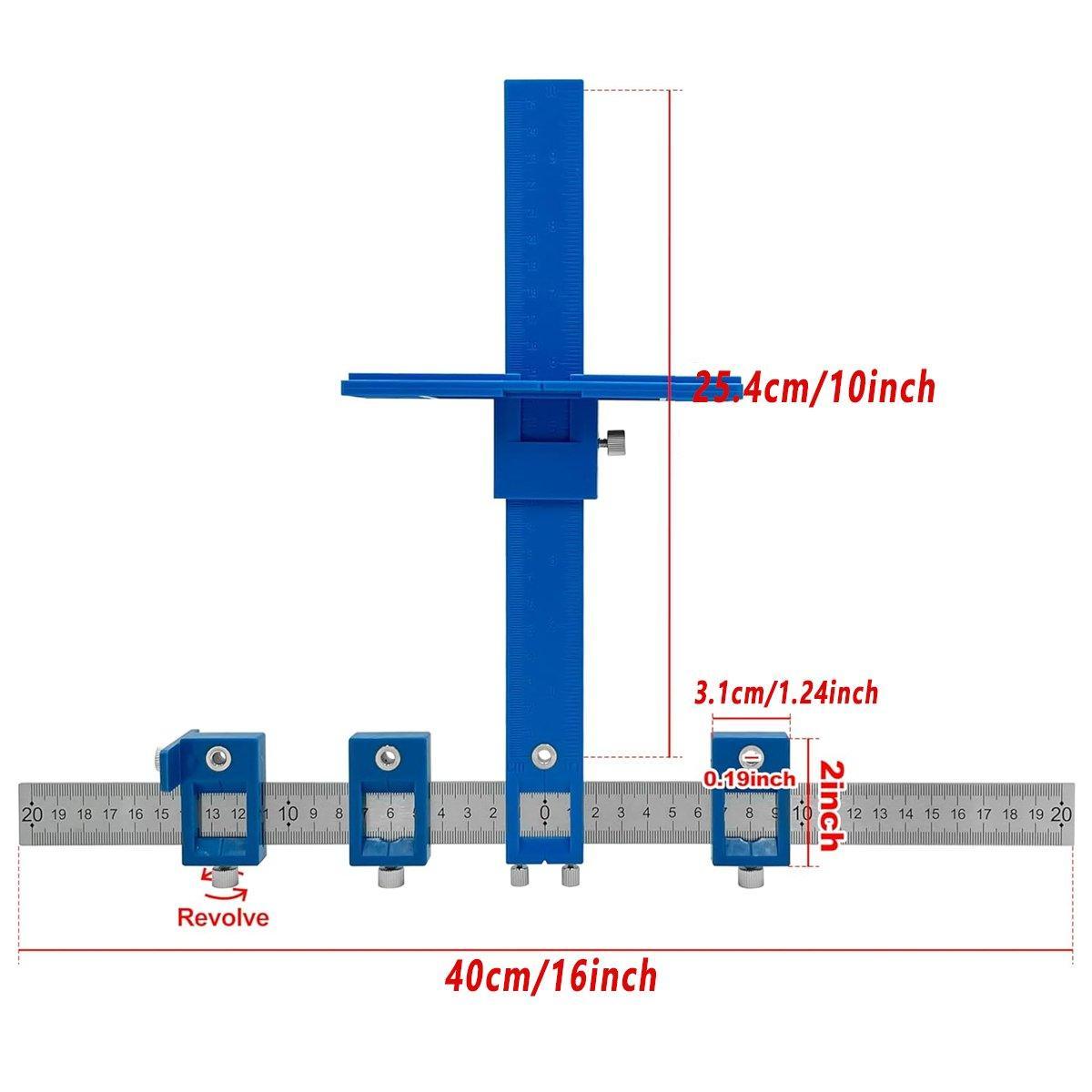 Furniture Carpentry Drill Guide Punch Locator Woodworking Hole Locator Ruler - Black V528-LOCALIZER-BLACK-607199