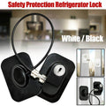 Refrigerator Lock with Keys for Fridge Cabinet Window Door and Drawer Latch Use - Black V528-LOCK-BLACK-528741