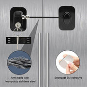 Refrigerator Lock with Keys for Fridge Cabinet Window Door and Drawer Latch Use - Black V528-LOCK-BLACK-528741