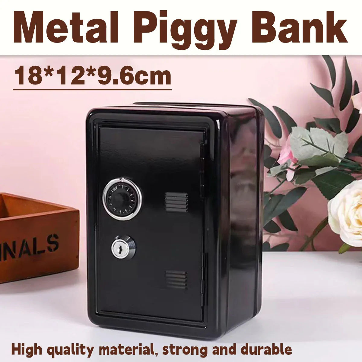 Piggy Bank Safe Cash Register Box Small Household Money Storage Safe V528-LOCK-BOX-BLACK-505821