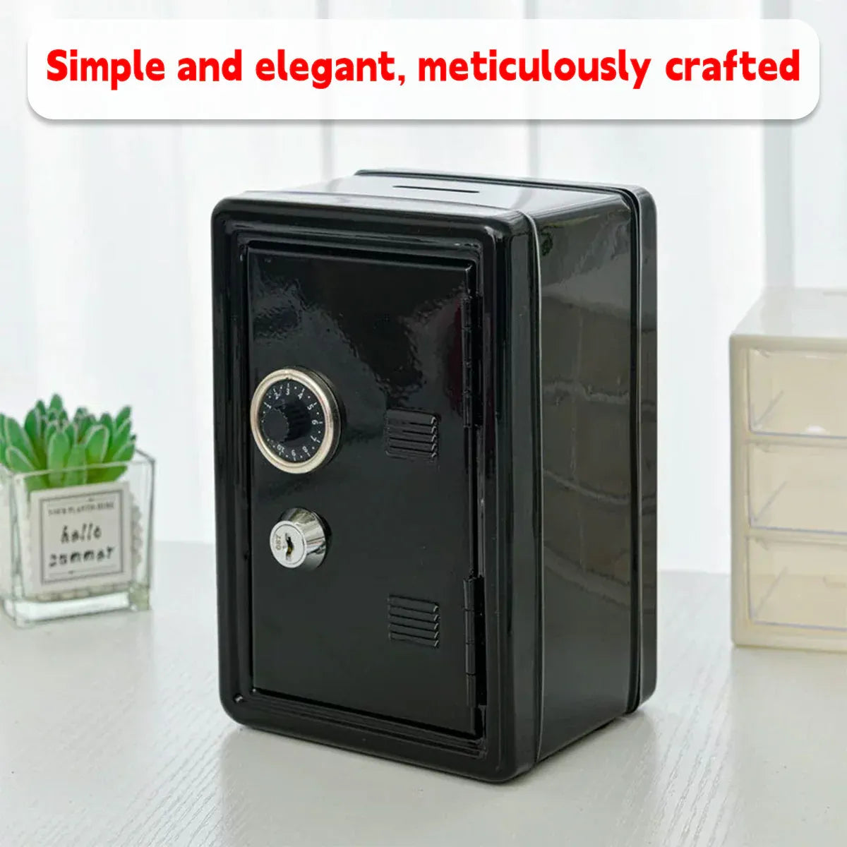 Piggy Bank Safe Cash Register Box Small Household Money Storage Safe V528-LOCK-BOX-BLACK-505821