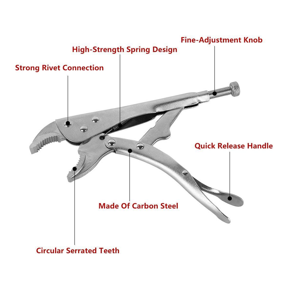 Multi-functional C-type Pliers Strong Manual Grip Round Mouth Clamping Tool - 10inch