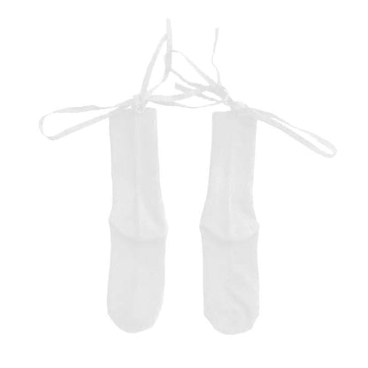 Cross-Tie Women Lolita Socks Bandage Stockings Korean Style Middle Tube Socks - White+Black V528-LOLITASOCK-WHITEBLACK-657631