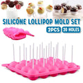 2pcs 20 Holes Round Silicone Moulds for Lollipop Candy Making Baking Tools V528-LOLLIPOP-MOLD-2PCS-652114