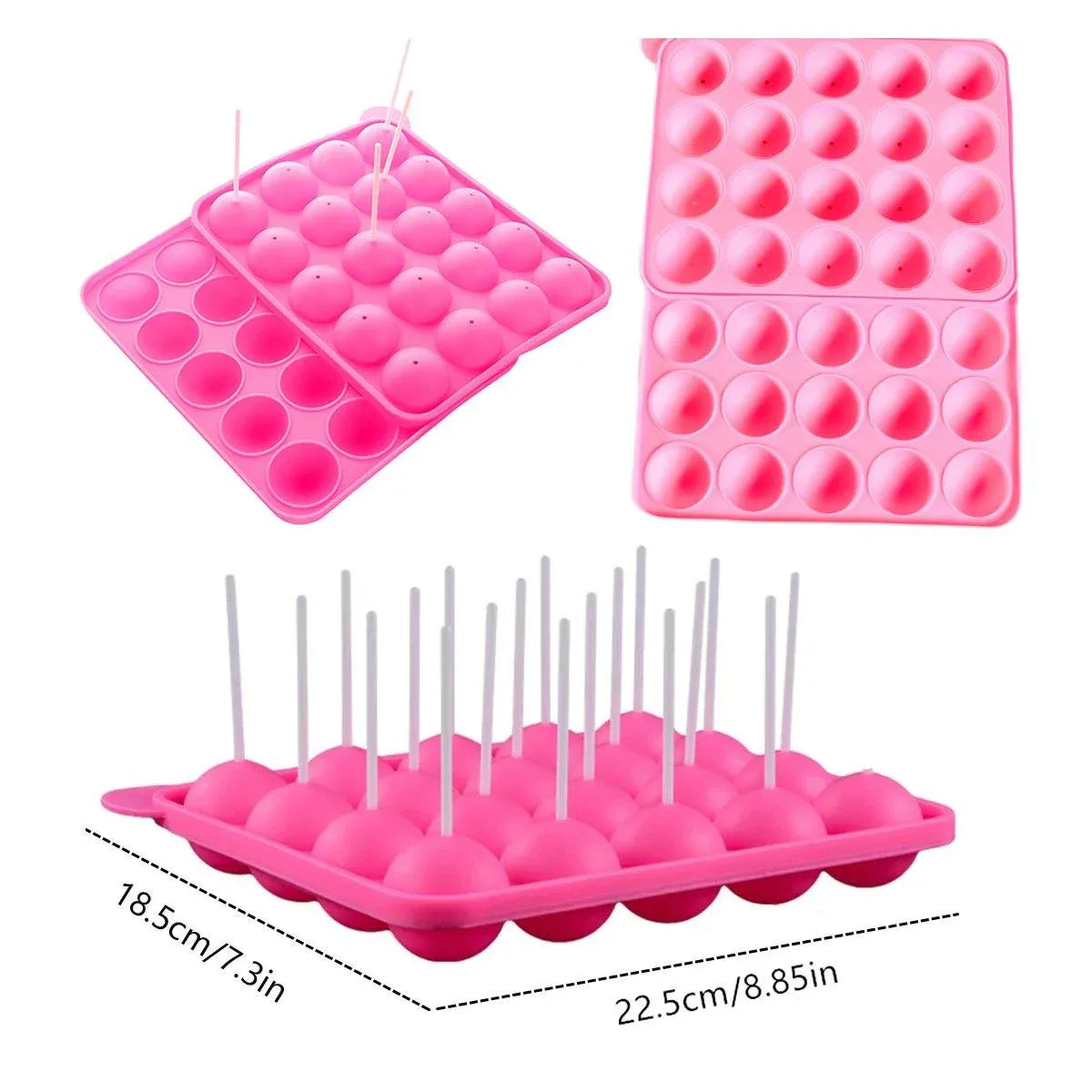 2pcs 20 Holes Round Silicone Moulds for Lollipop Candy Making Baking Tools V528-LOLLIPOP-MOLD-2PCS-652114