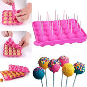 2pcs 20 Holes Round Silicone Moulds for Lollipop Candy Making Baking Tools V528-LOLLIPOP-MOLD-2PCS-652114