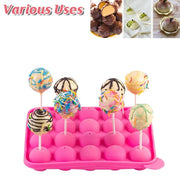 2pcs 20 Holes Round Silicone Moulds for Lollipop Candy Making Baking Tools V528-LOLLIPOP-MOLD-2PCS-652114