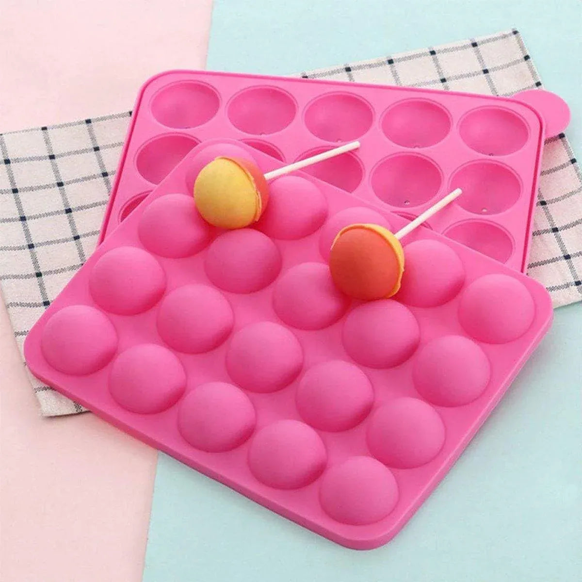 2pcs 20 Holes Round Silicone Moulds for Lollipop Candy Making Baking Tools V528-LOLLIPOP-MOLD-2PCS-652114