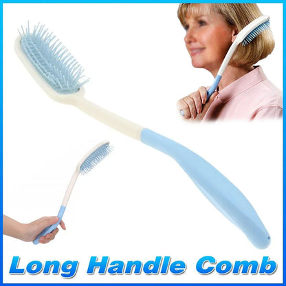 Extra Long Handle Comb Teeth and Brush for Elderly Easy Grip Hair Care Tool V528-LONG-COMB-446571