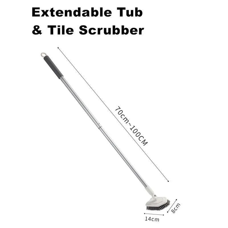 Long Handled Shower Scrub Brush with Extendable Pole for Bathroom Tiles V528-LONGFLOORBRUSH-114914